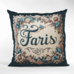 Personalized Arabic Calligraphy Floral Cushion